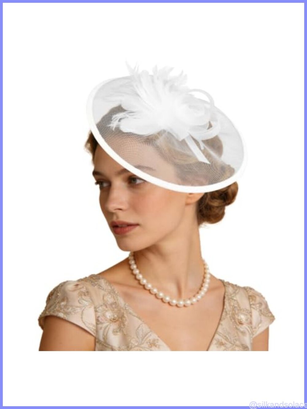 Ondder Tea Party Fascinator Hat Clip & Headband for Wedding Church